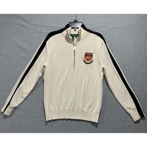 LAUREN RALPH LAUREN Active Juniors Off White Pullover 1/2 Zip Sweater - Size M